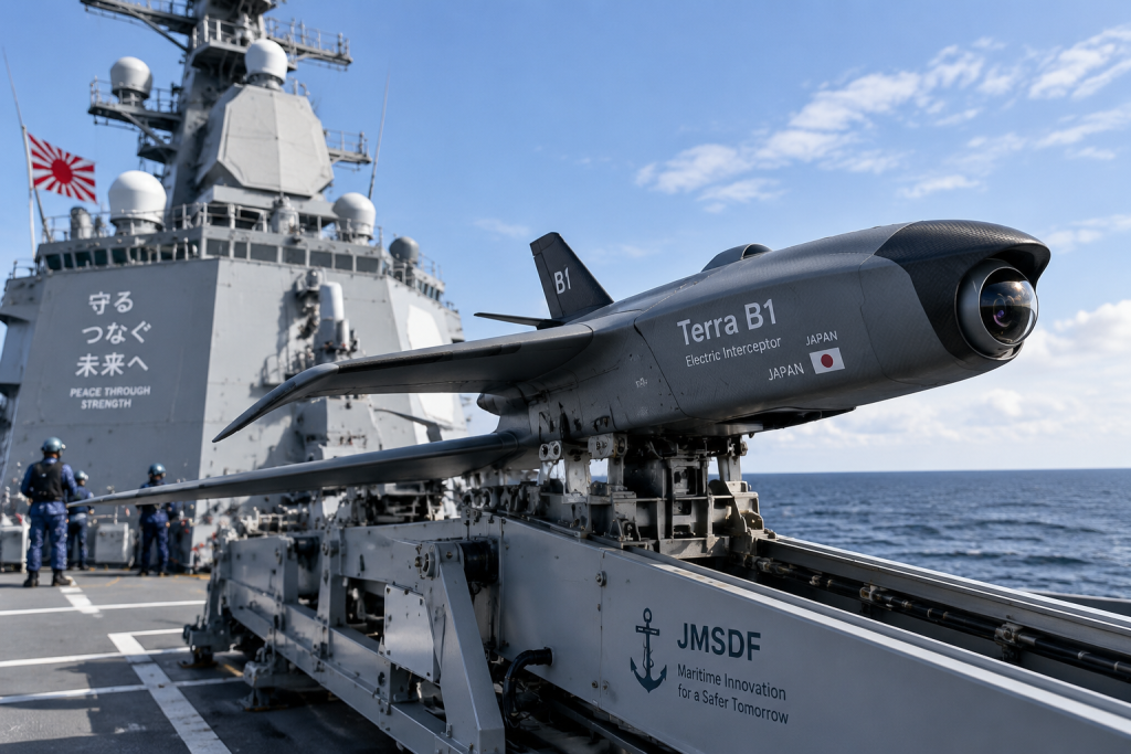 Drone interceptor bertenaga listrik Terra B1 buatan Terra Drone terpilih untuk produksi massal ATLA.